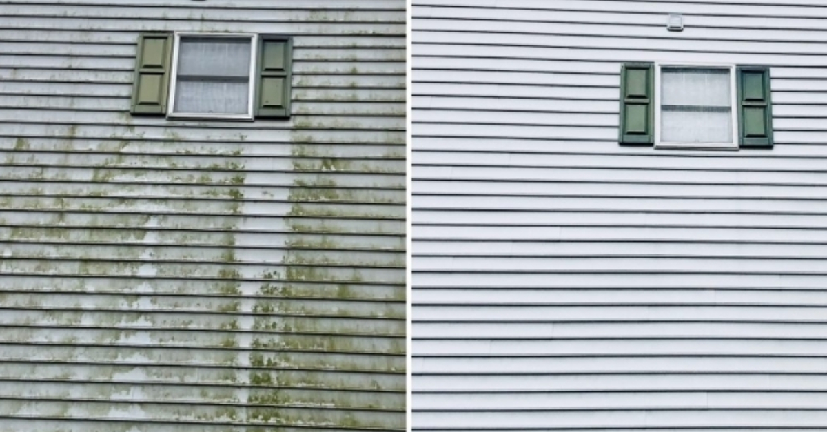 House exterior wash result